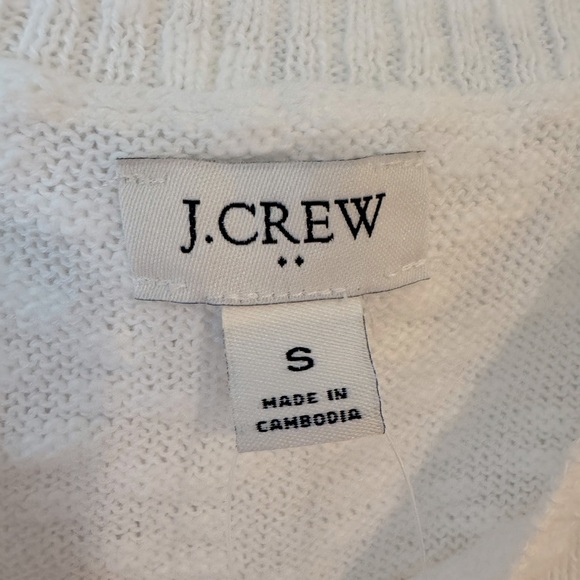 NWT J. Crew Crewneck Beach Sweater White Knit Pullover Size Small - Picture 6 of 10